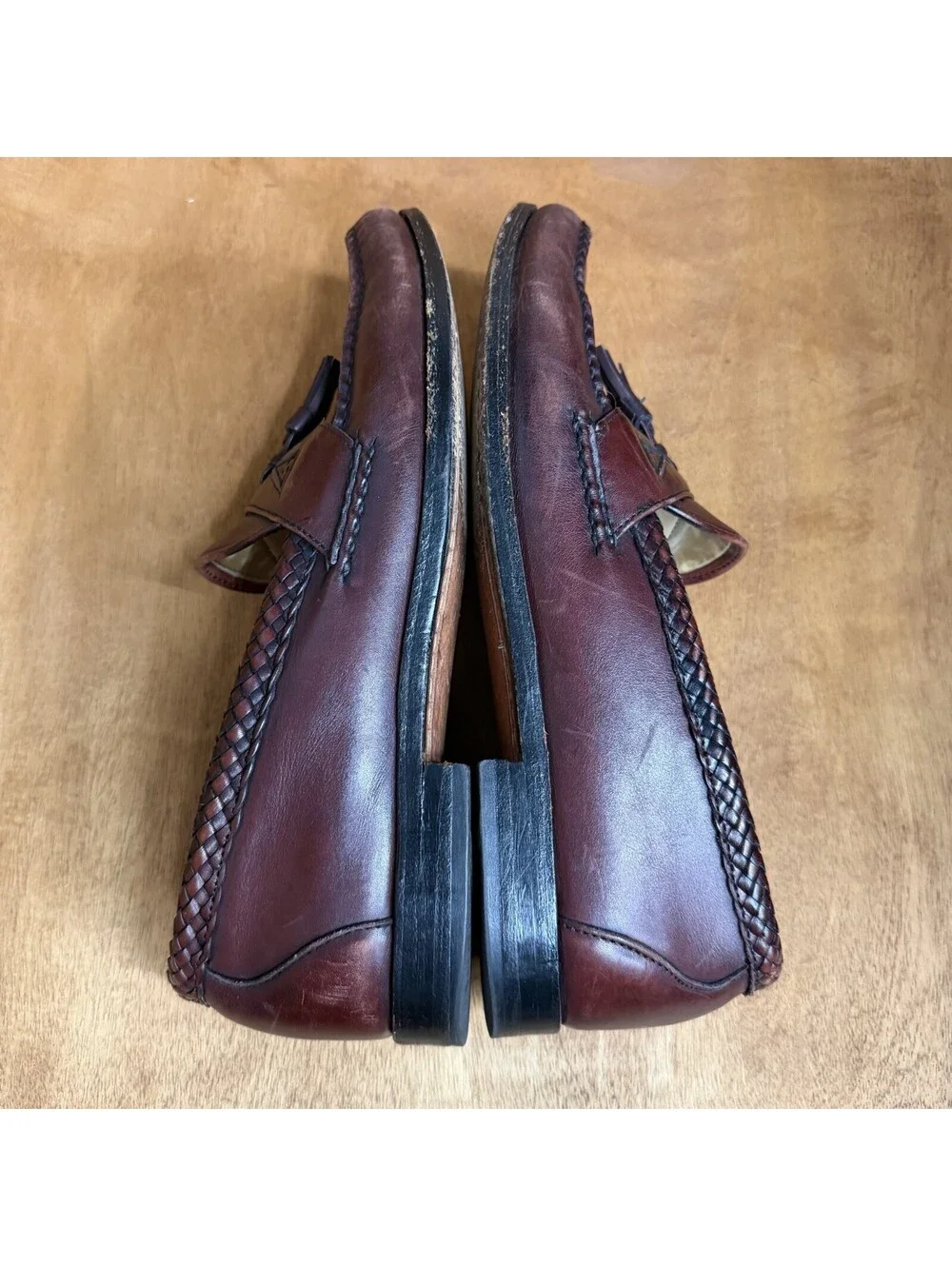 Allen Edmonds Maxfield Tassel Loafer Mens 11D Burgundy Leather Slip On Shoes USA